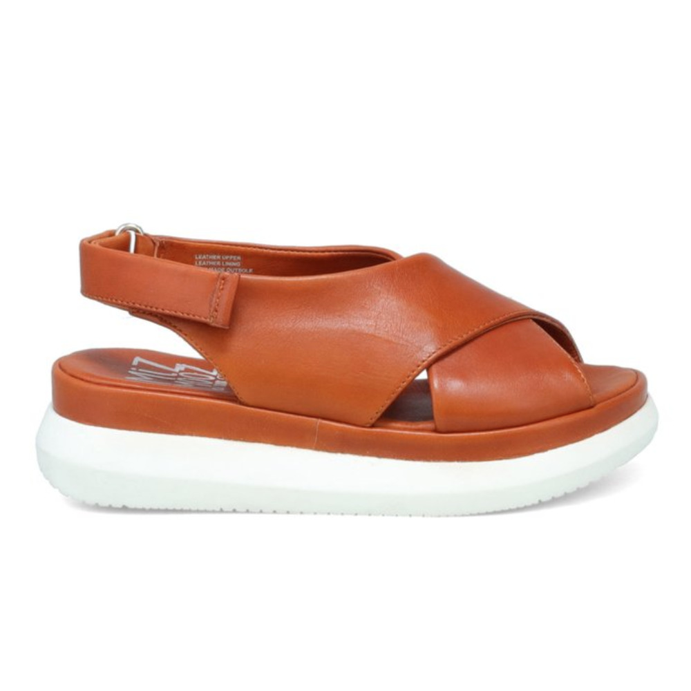 Miz Mooz Pendo Criss Cross Leather Platform Sandal in Rust Size 38 US 7.5 NEW
